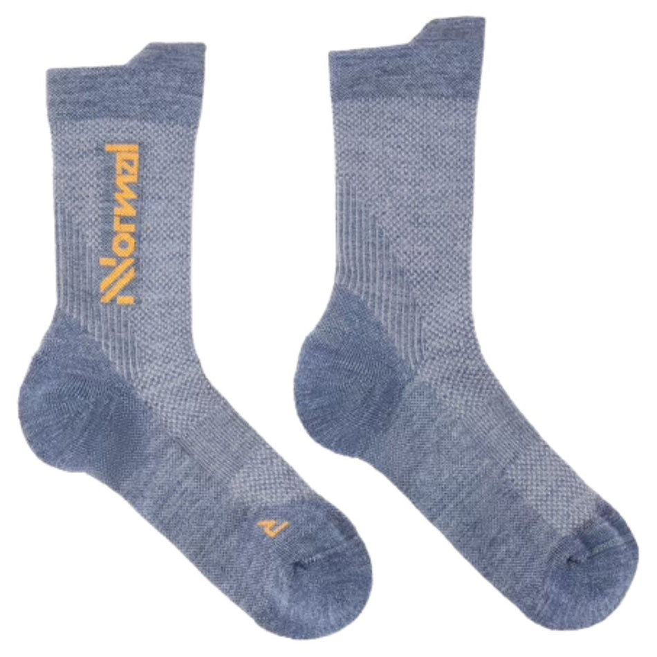 Calcetin NNormal Merino Gris Logo Naranja