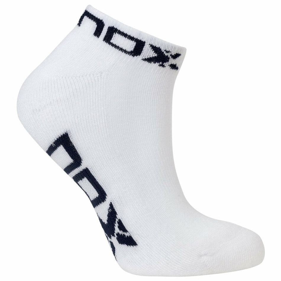 Calcetín Nox Tobillero Blanco Logo Azul - Sur Sports