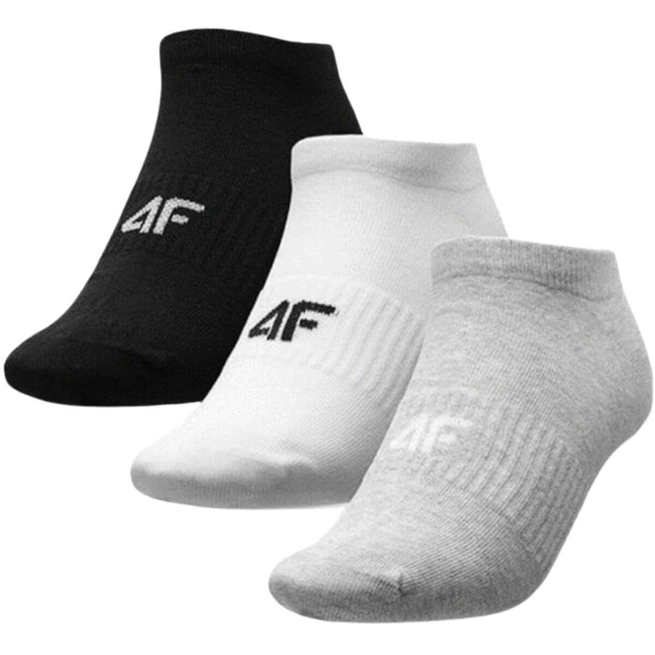 Calcetin 4F Gris, Blanco, Negro X3