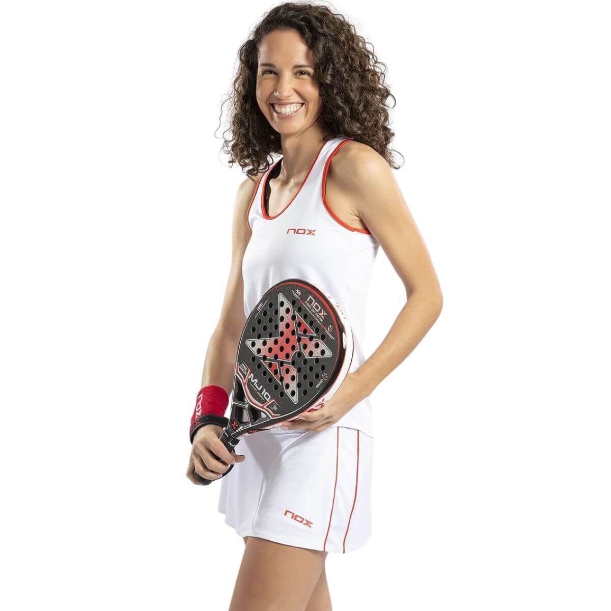Falda Nox Team Blanca Logo Rojo - Sur Sports