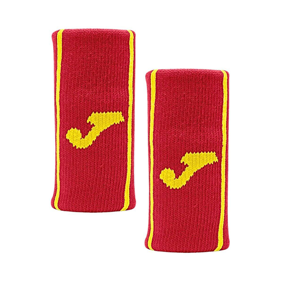 Muñequera Joma Game Larga Roja Logo Amarillo X2