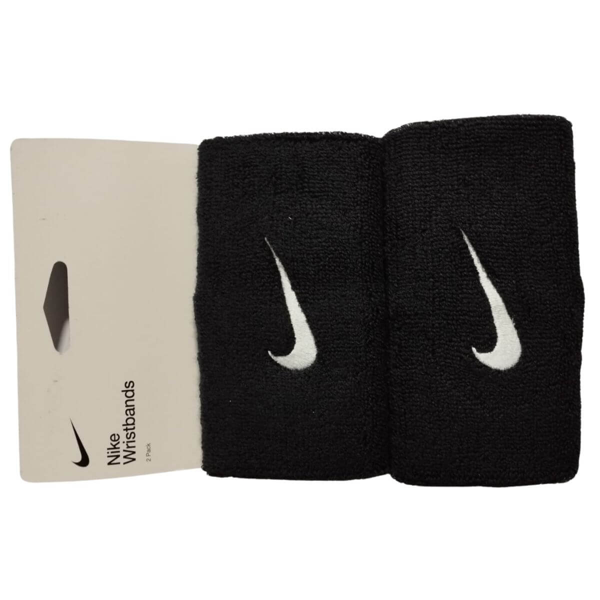 Muñequera Nike Premier Negra Logo Blanco X2 - Sur Sports