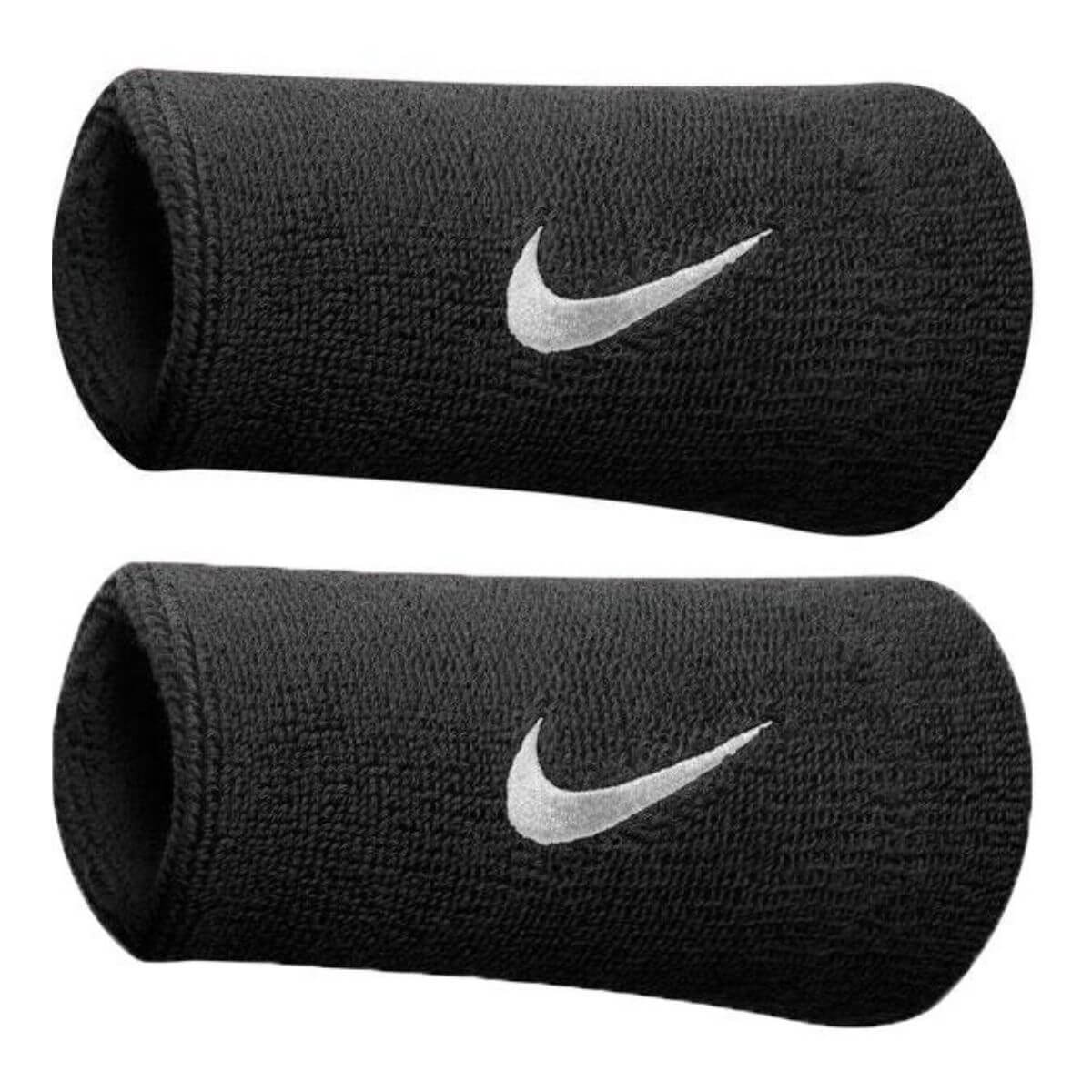 Muñequera Nike Premier Negra Logo Blanco X2 - Sur Sports