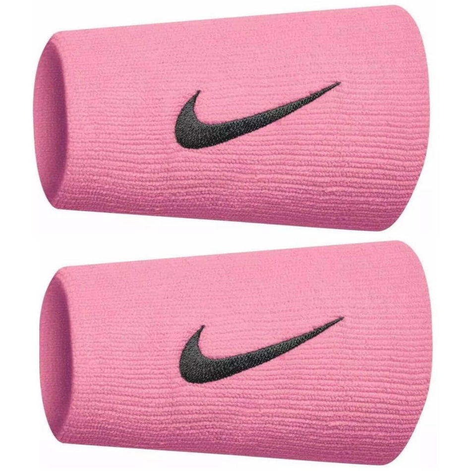 Muñequera Nike Premier Rosada Logo Negro X2