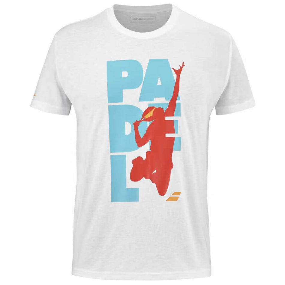 Polera Babolat Algodón Blanco Logo Padel