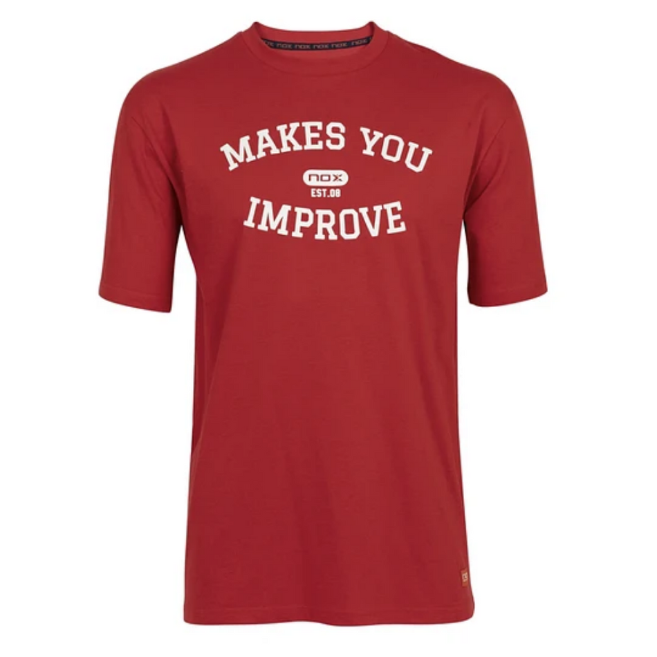 Polera Nox Basic Roja Letras Blanca