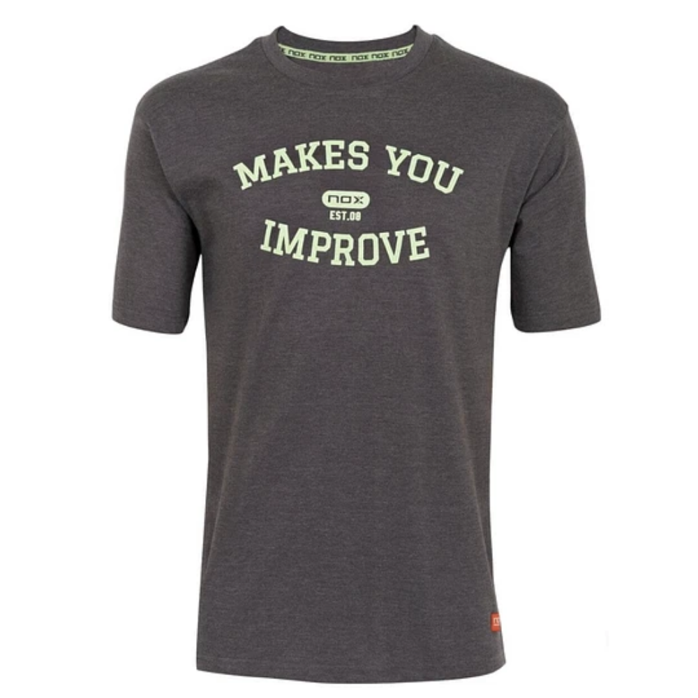 Polera Nox Basic Gris Letras Lima