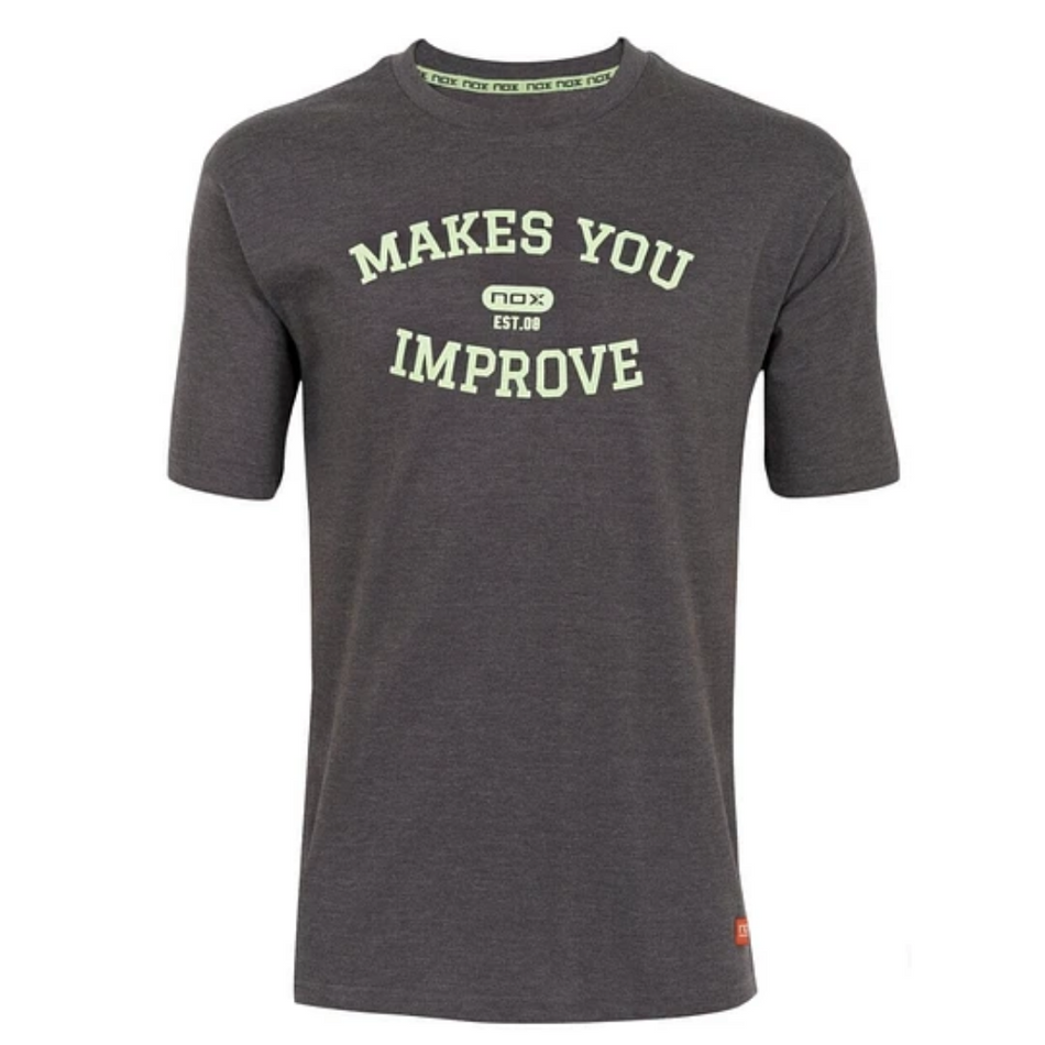 Polera Nox Basic Gris Letras Lima