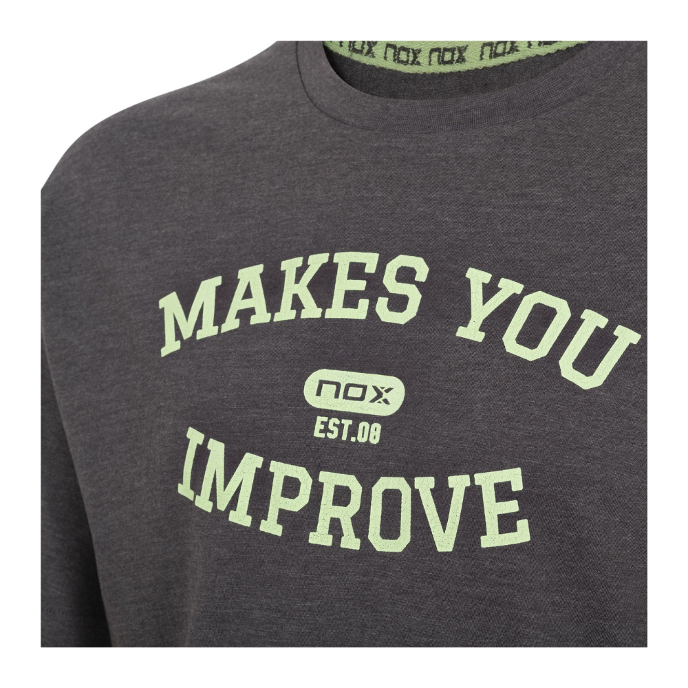 Polera Nox Basic Gris Letras Lima