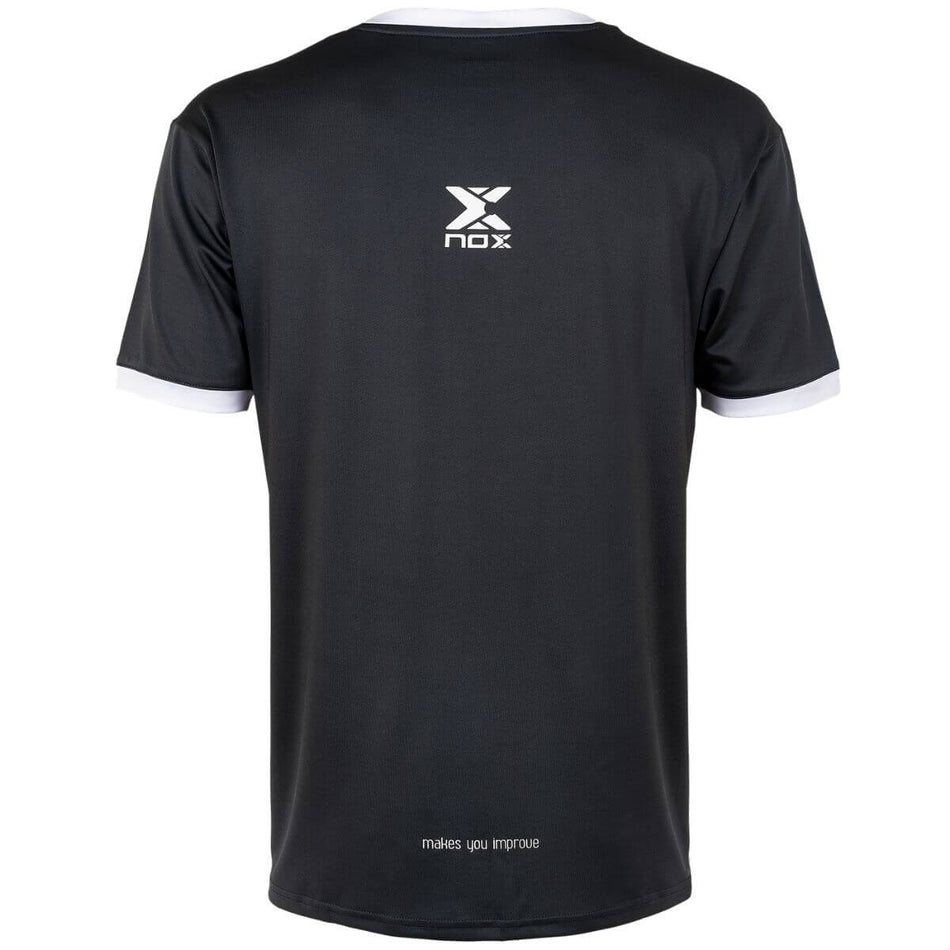 Polera Nox Team Plomo Logo Blanco
