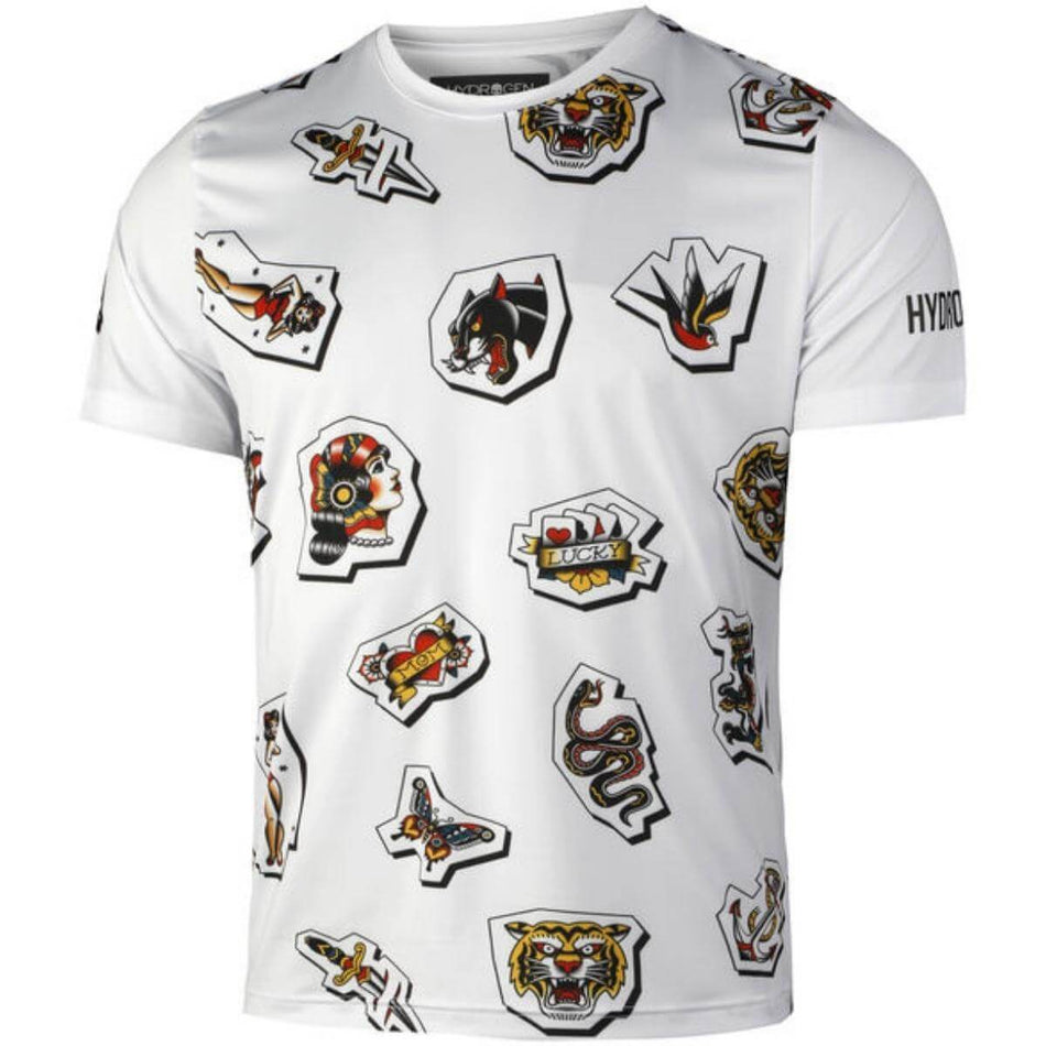 Polera Hydrogen Técnica Tattoo Blanca Hombre