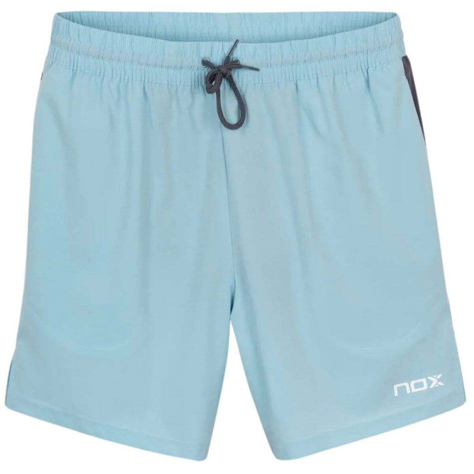 Short Nox Pro Azul Cielo Logo Plomo