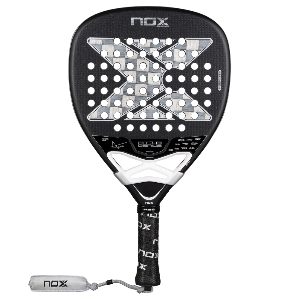 Pala de Padel Nox AT10 Genius Attack 18K Alum 2026 + Tarro de pelotas +Overgrip + Protector
