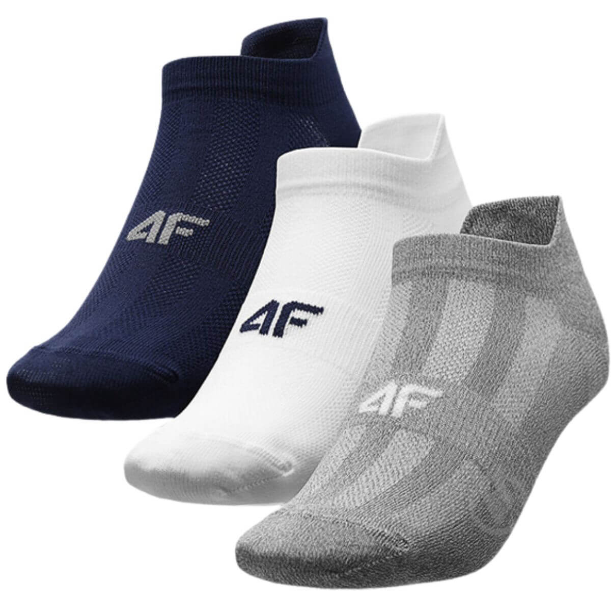 Calcetin 4F Gris, Blanco, Azul Marino X3 - Sur SportsAccesorios
