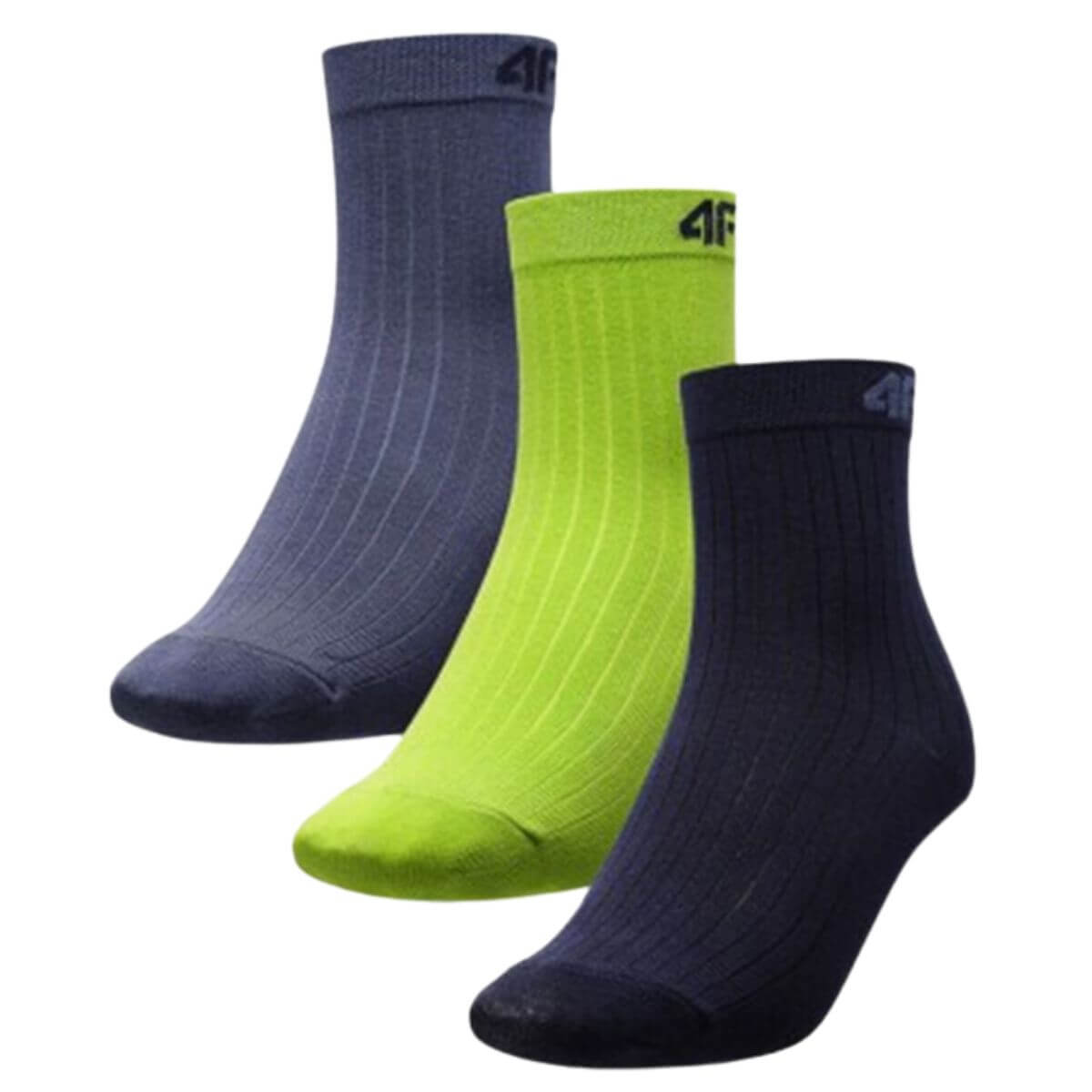 Calcetin 4F Junior Larga Gris, Verde Fluor, Azul Marino - Sur SportsAccesorios
