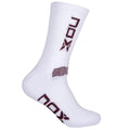 Calcetin Nox Blanco Logo Vertical Granate Talla 3945