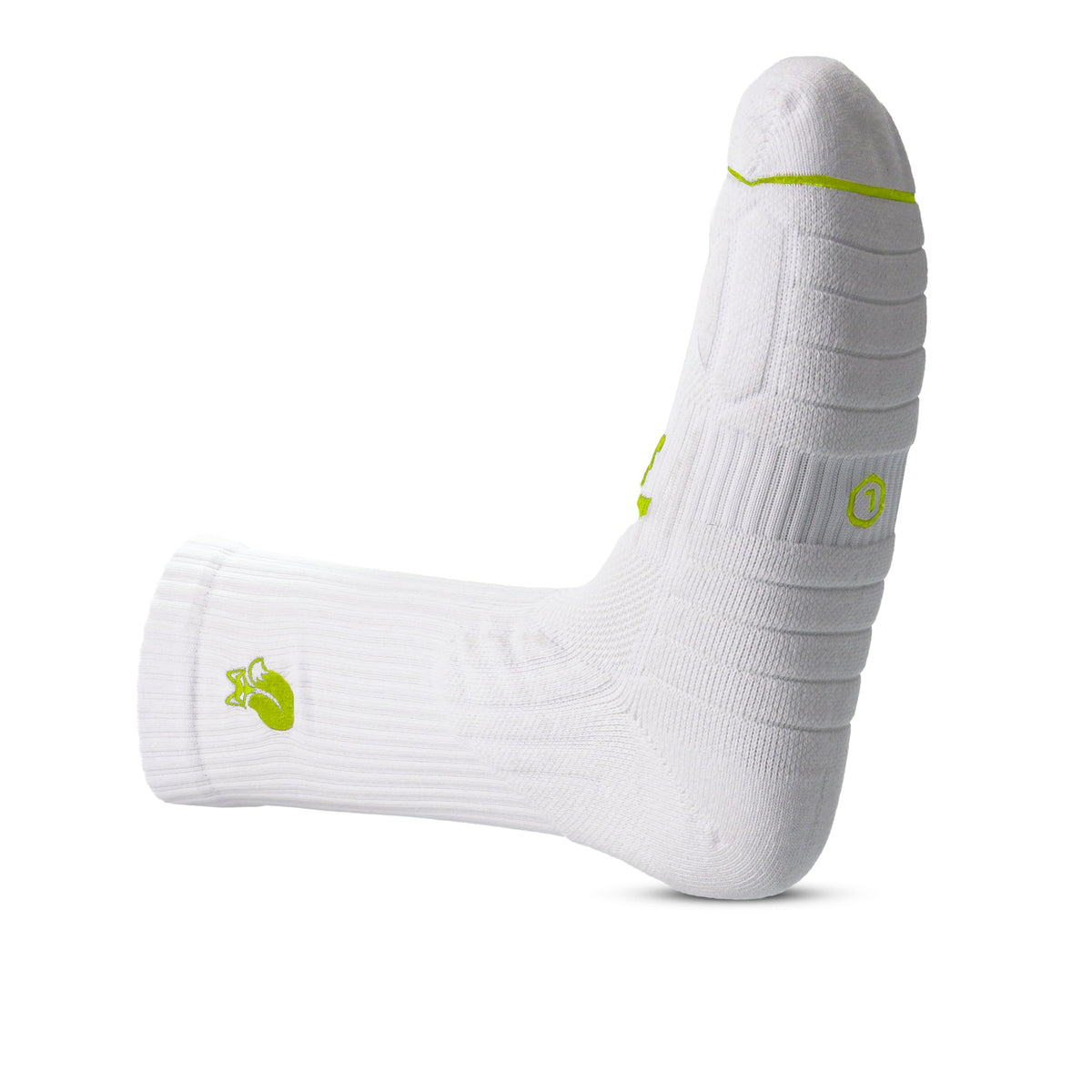 Calcetin Crew Blanco D3 Tilki Lehinde - Amarillo Fluor
