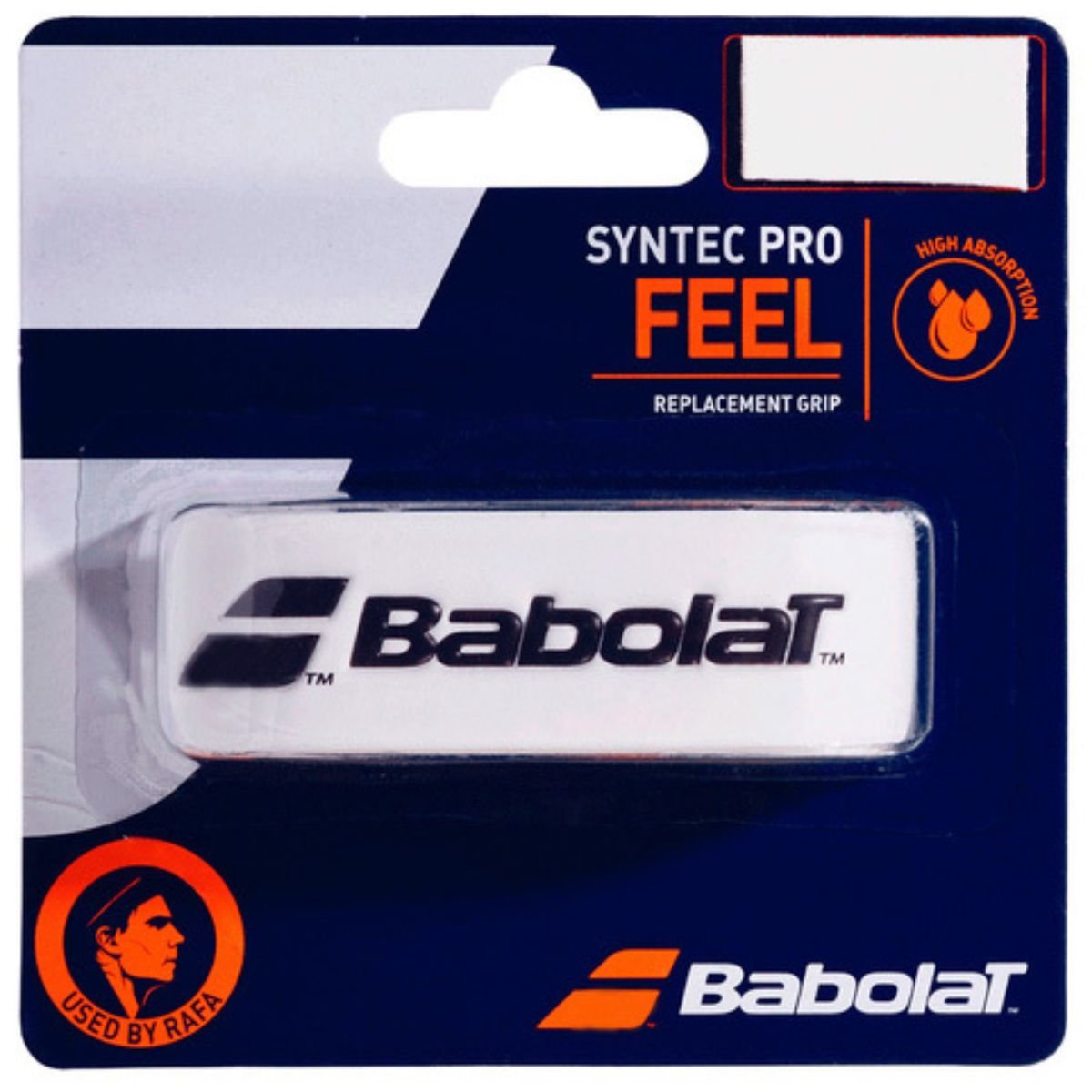 Grip Babolat Syntec Pro Feel Blanco Negro X1 - Sur SportsAccesorios