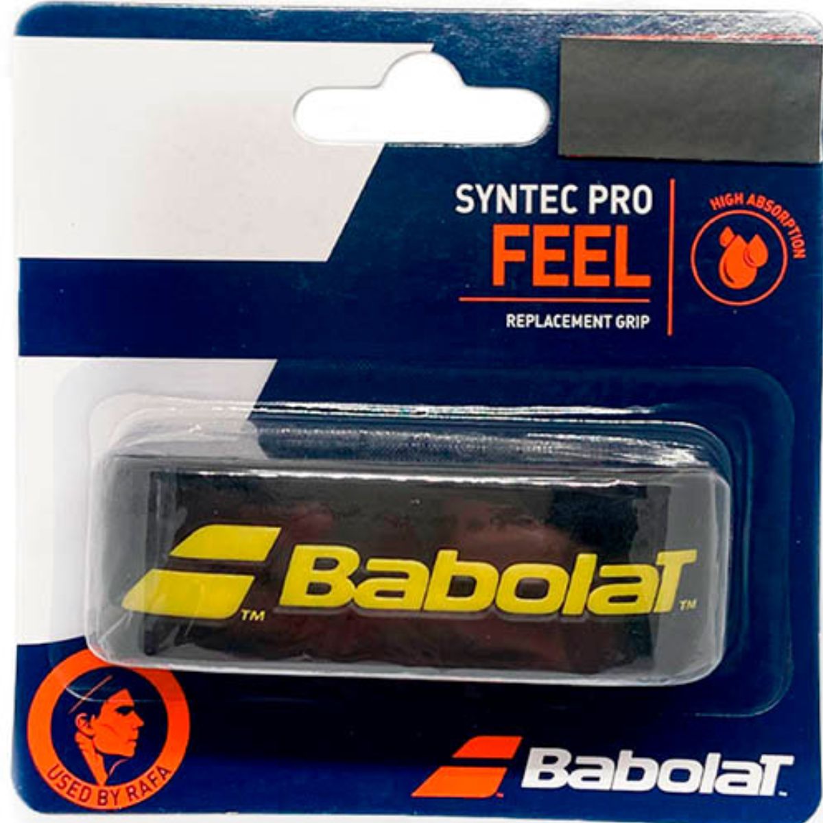 Grip Babolat Syntec Pro Feel Negro Amarillo x1 - Sur SportsAccesorios