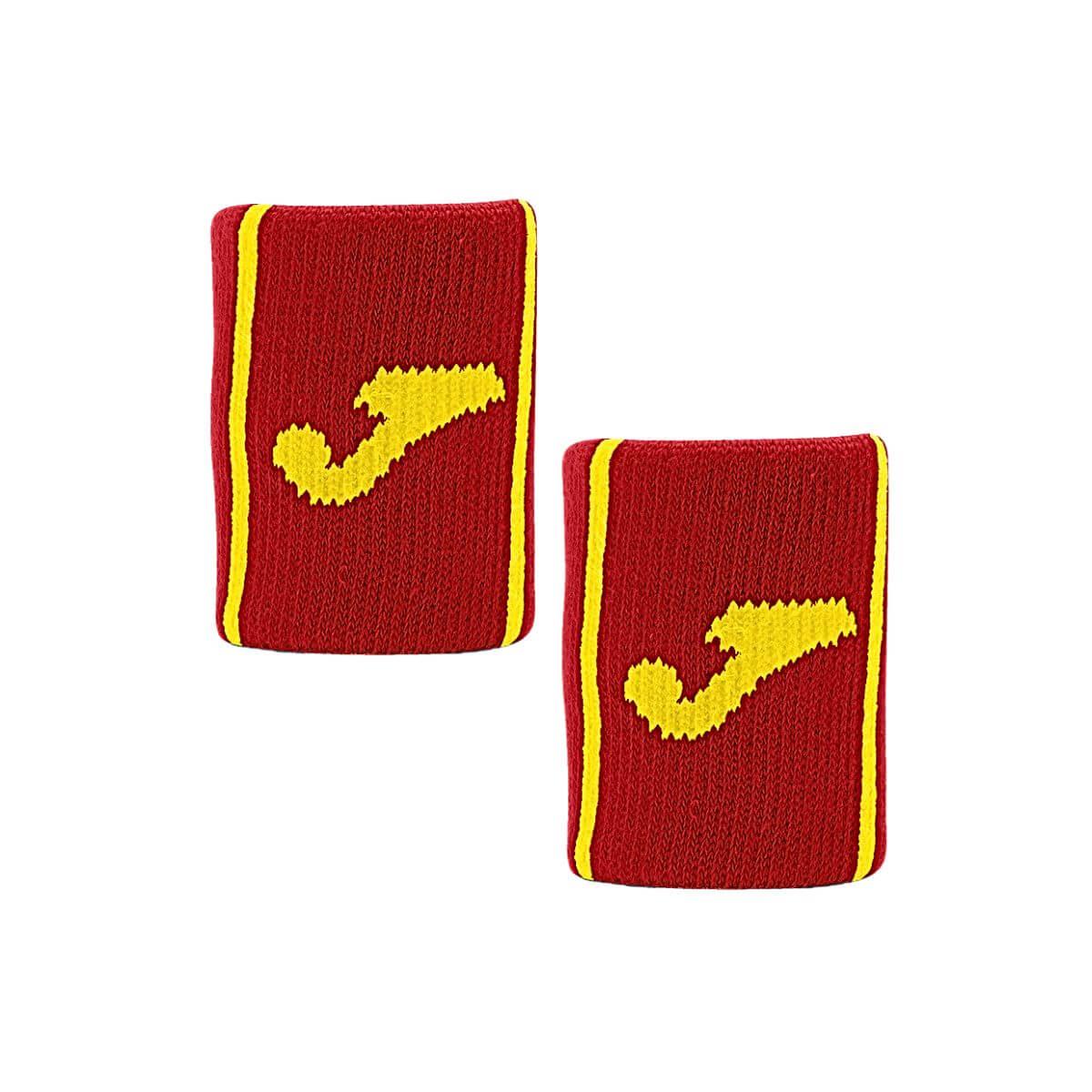 Muñequera Joma Game Corta Roja Franjas Amarillas X2 - Sur SportsAccesorios