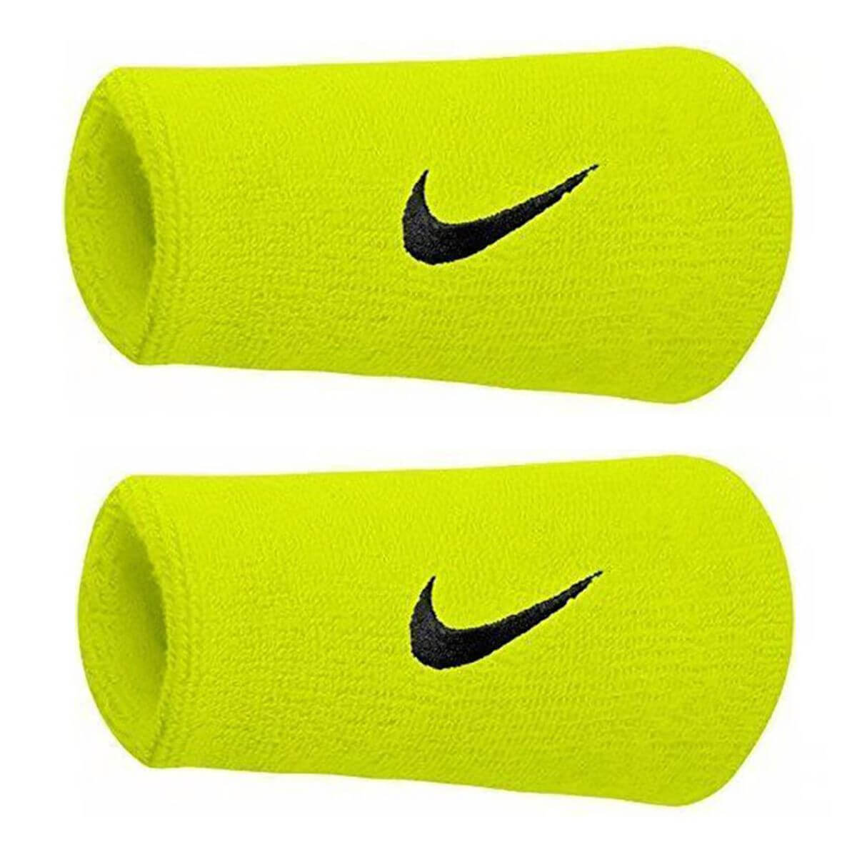 Muñequera Nike Premier Verde Fluor Logo Negro X2 - Sur SportsAccesorios