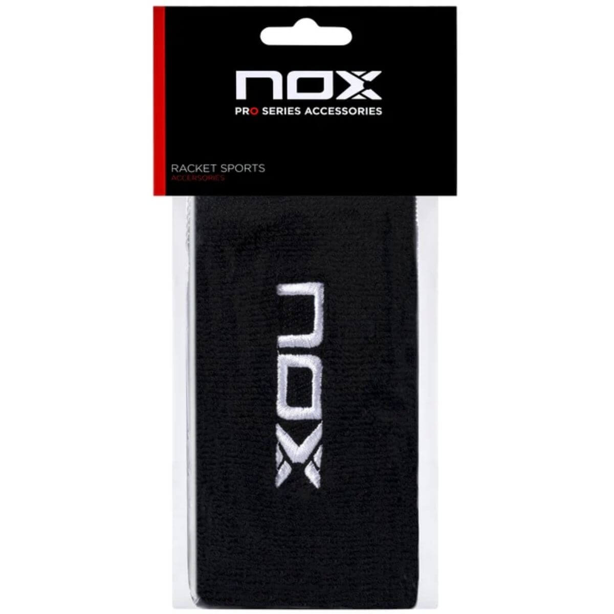 Muñequera Nox Larga Negra Logo Blanco x2 - Sur SportsAccesorios