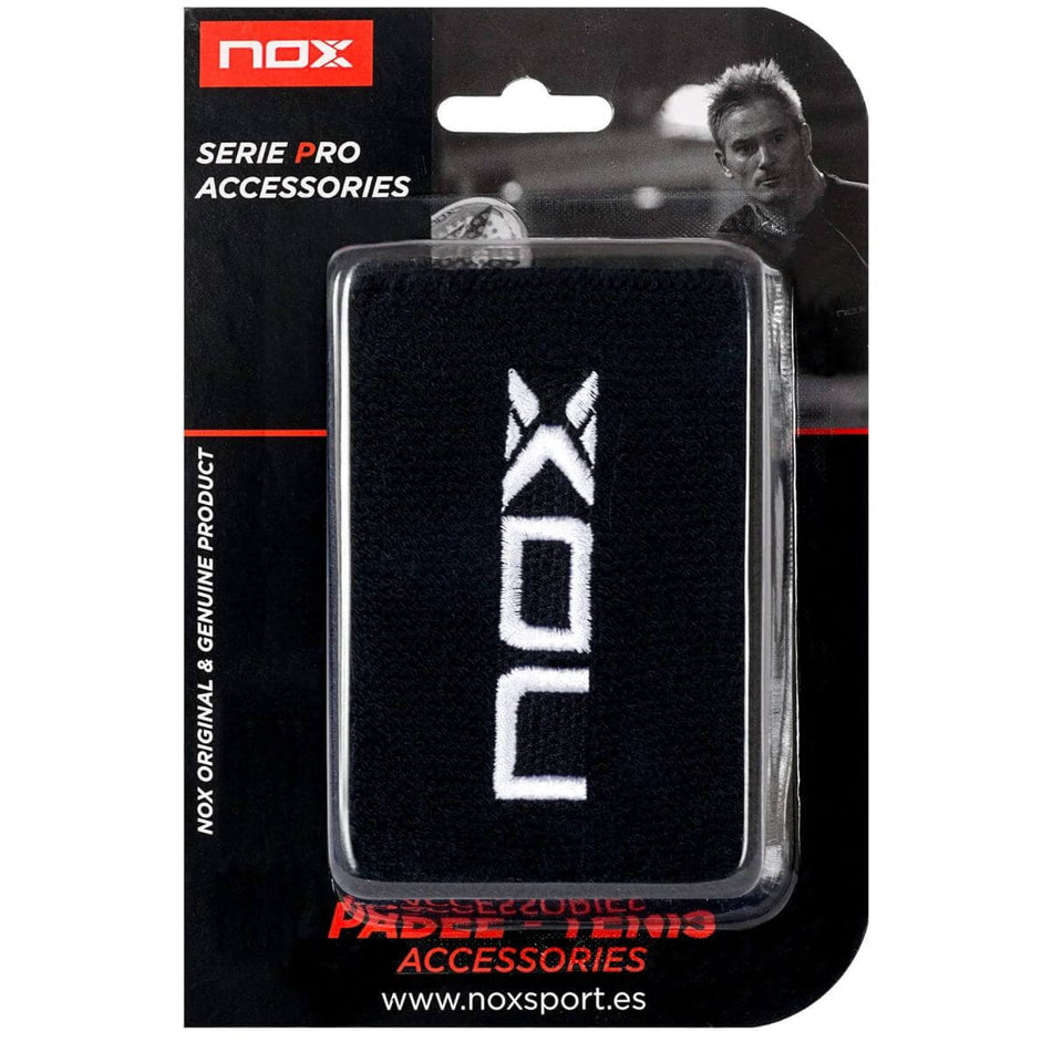 Muñequera Nox Negra logo Blanco X2