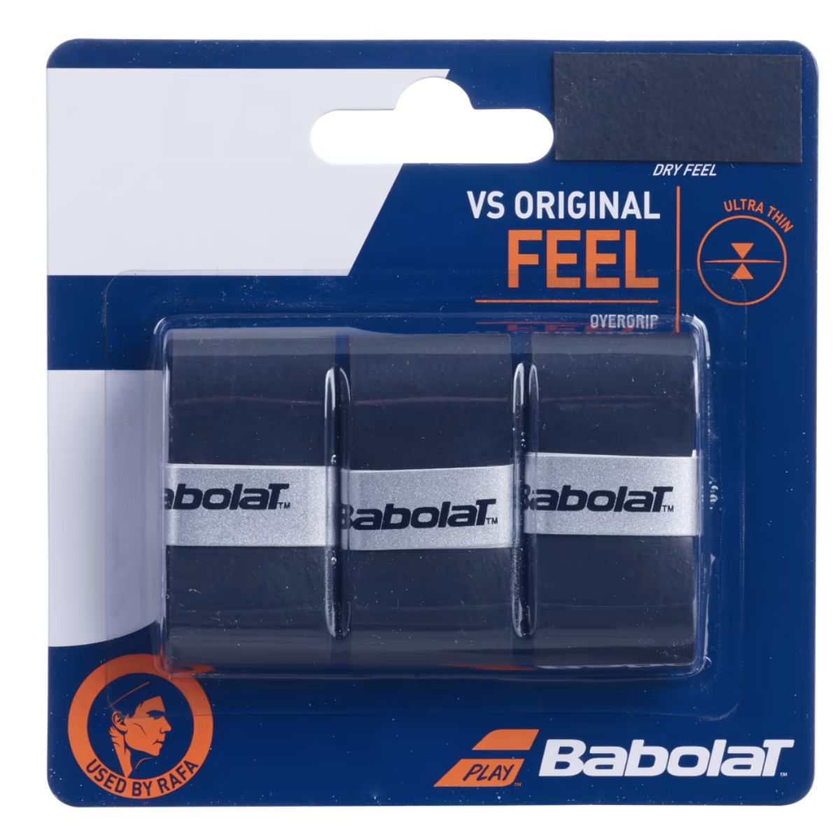 Overgrip Babolat Vs Original Feel Negro x3 - Sur SportsAccesorios