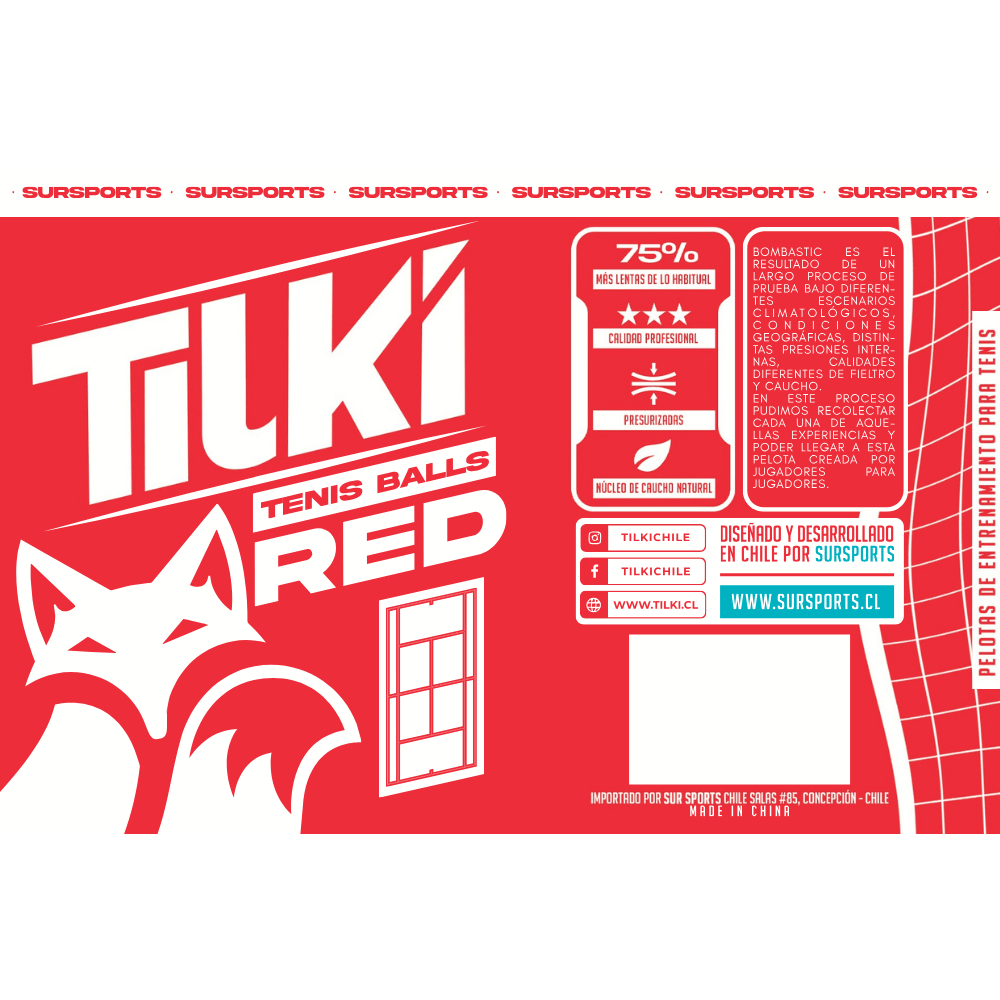 Pack de Pelota Tilki Tenis Bombastic Rojo X36 - Sur SportsPelotas