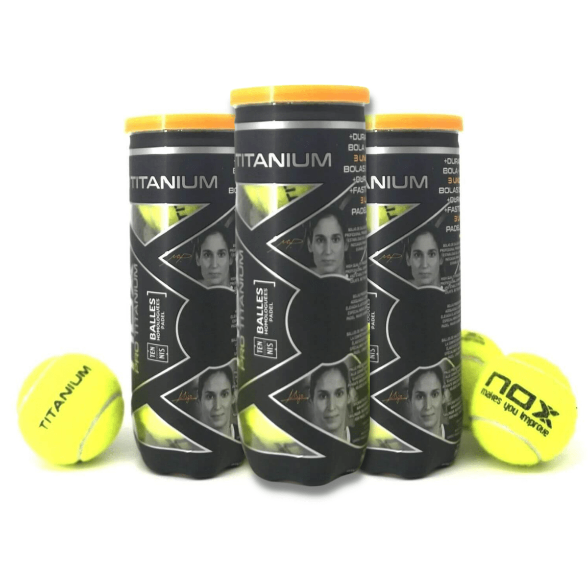 Pack Pelota de Padel Nox Titanium X3 – 3 Unidades - Sur SportsPelotas