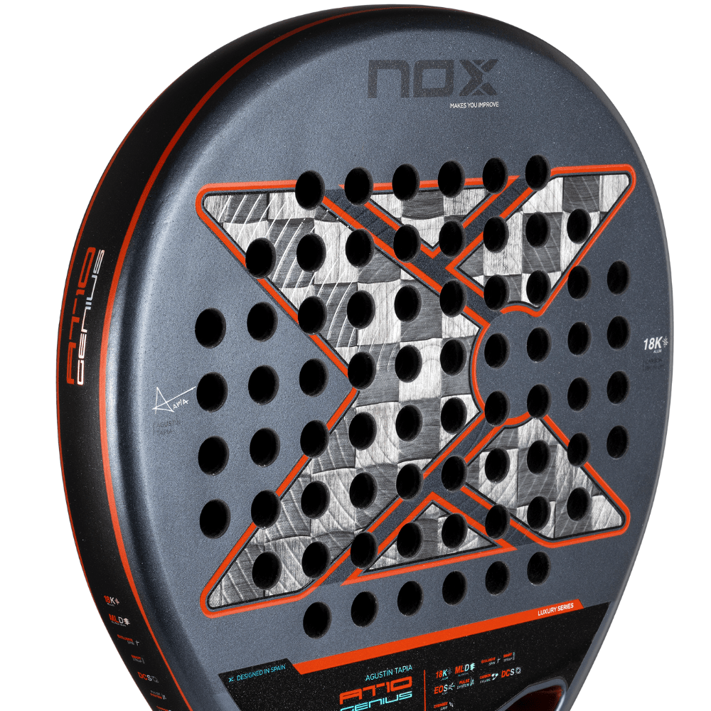 Pala de Padel At10 Genius 18K by Agustin Tapia 2025 + Tarro de pelotas +Overgrip + Protector - Sur SportsPalas