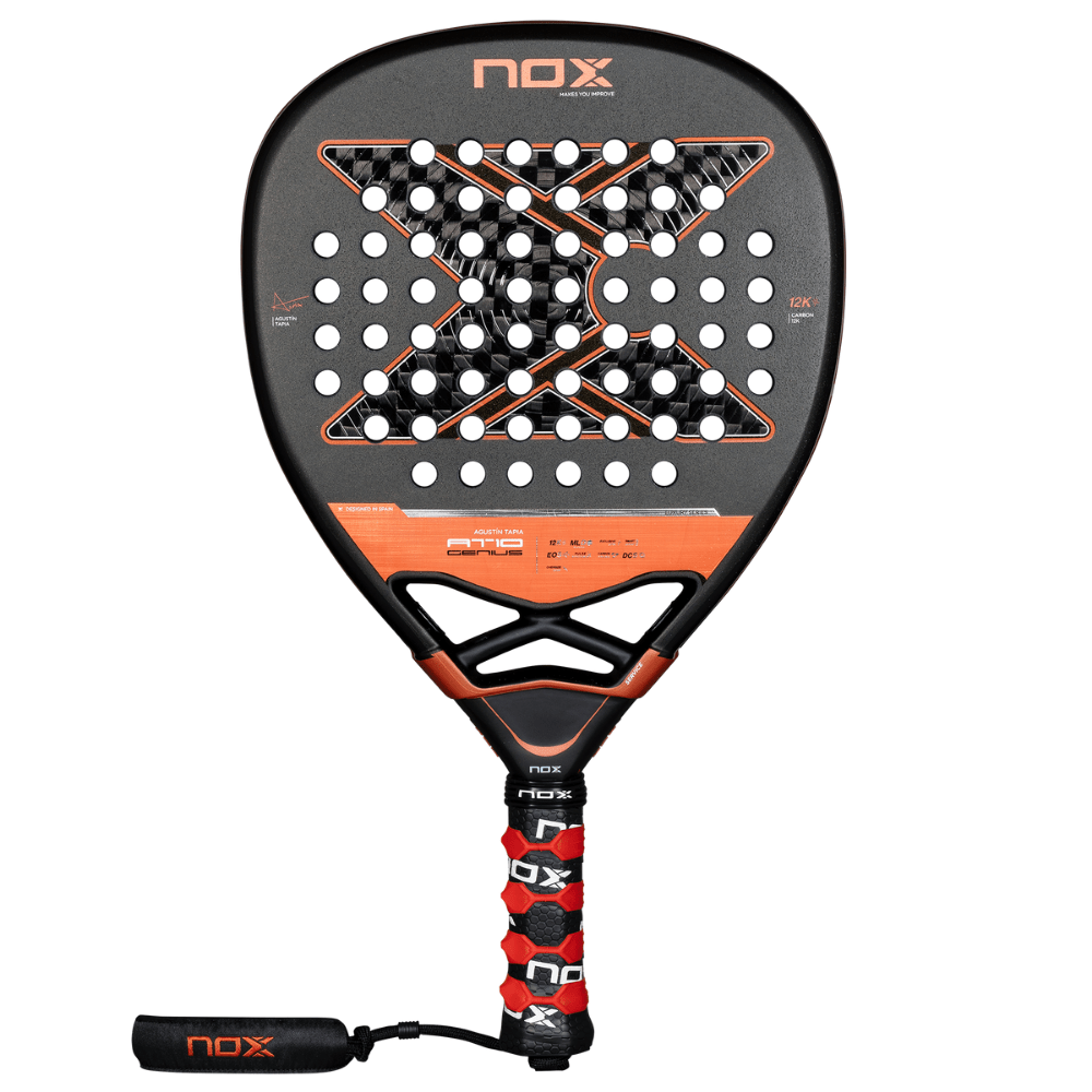 Pala de Padel At10 Genius Attack 12K by Agustin Tapia 2025 + Tarro de pelotas +Overgrip + Protector - Sur SportsPalas
