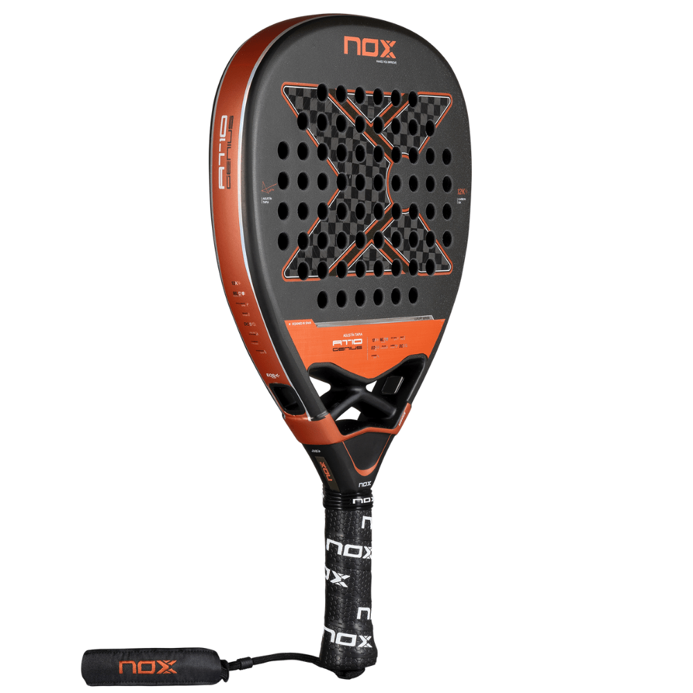 Pala de Padel At10 Genius Attack 12K by Agustin Tapia 2025 + Tarro de pelotas +Overgrip + Protector - Sur SportsPalas
