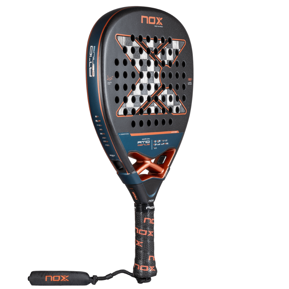 Pala de Padel At10 Genius Attack 18K Alum by Agustin Tapia 2025 + Tarro de pelotas +Overgrip + Protector - Sur SportsPalas