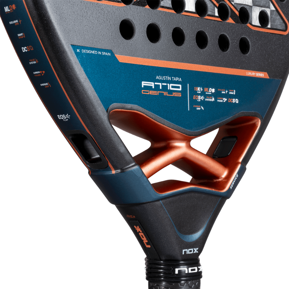 Pala de Padel At10 Genius Attack 18K Alum by Agustin Tapia 2025 + Tarro de pelotas +Overgrip + Protector - Sur SportsPalas