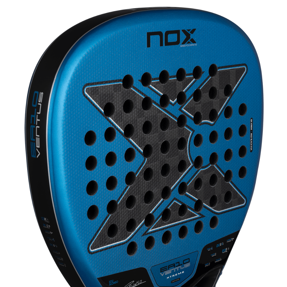 Pala de Padel Nox EA10 Ventus Attack 12K Xtreme by Edu Alonso 2026 + Tarro de pelotas +Overgrip + Protector - Sur SportsPalas