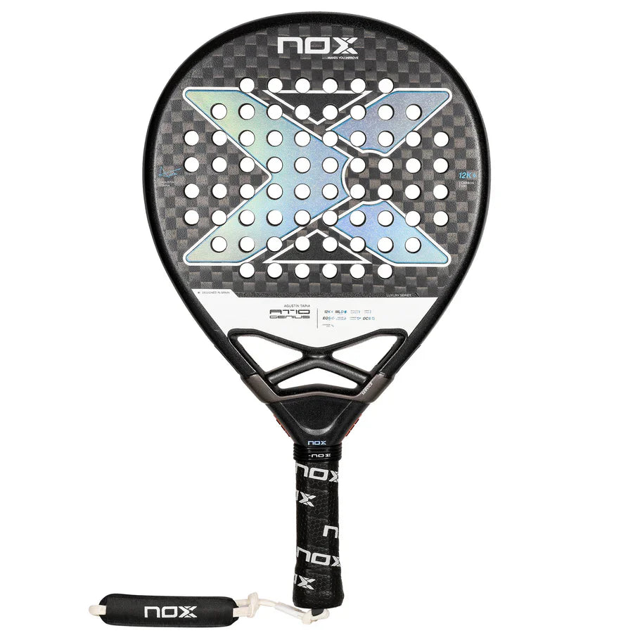 Pala Padel Nox AT10 Genius 12K By Agustin Tapia (360-375gr) 2024 Tarro de Pelotas+Overgrip+Funda