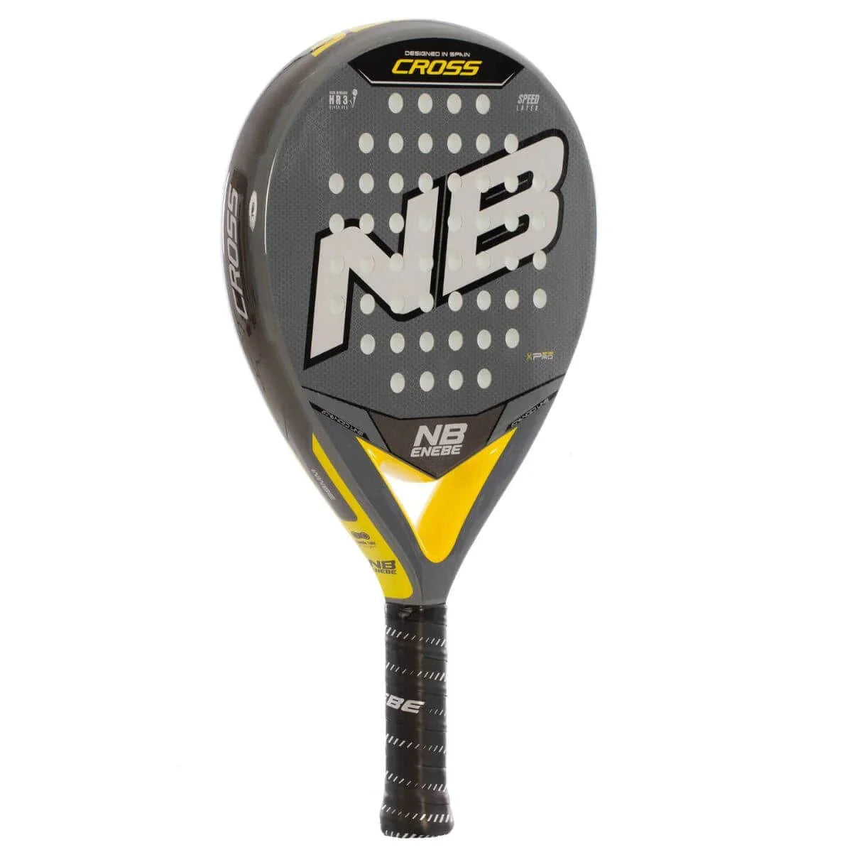 Pala Padel Enebe Cross Gris Amarillo (360 - 375gr) - Sur SportsPalas