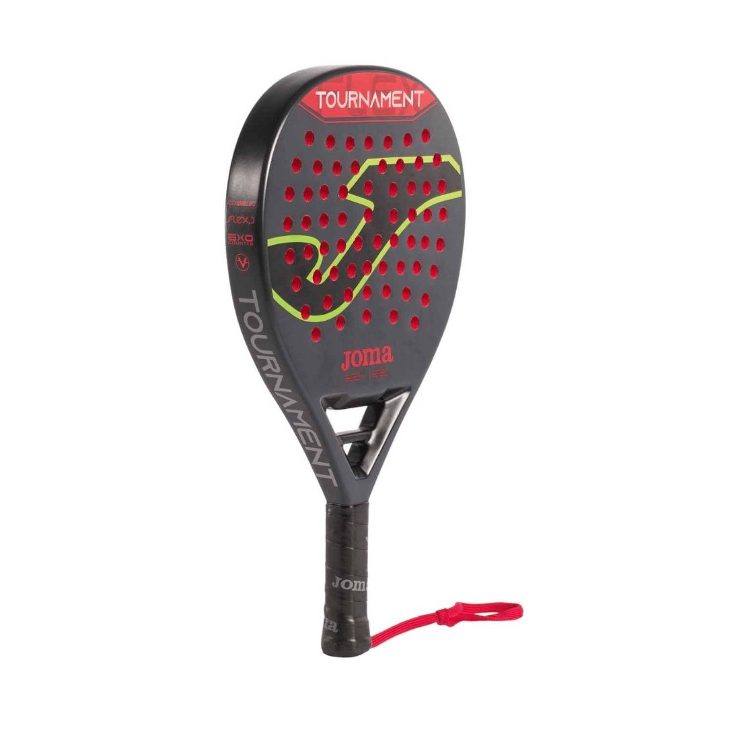 Pala Padel Joma Tournament Flex Negro Rojo - Sur SportsPalas