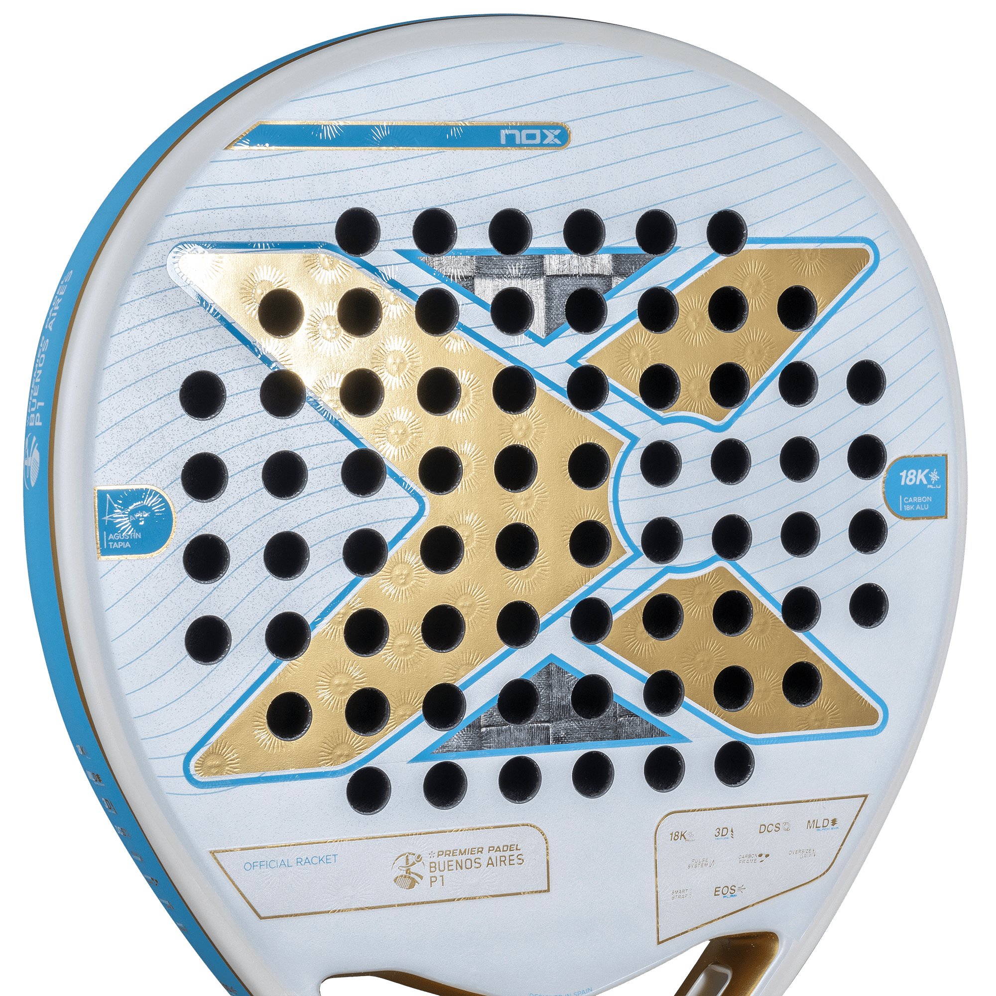 Pala Padel Nox AT10 Luxury Genius 18K Alum Buenos Aires Exclusive Edition 2026 + Overgrip + Protector + Llavero - Sur SportsPalas