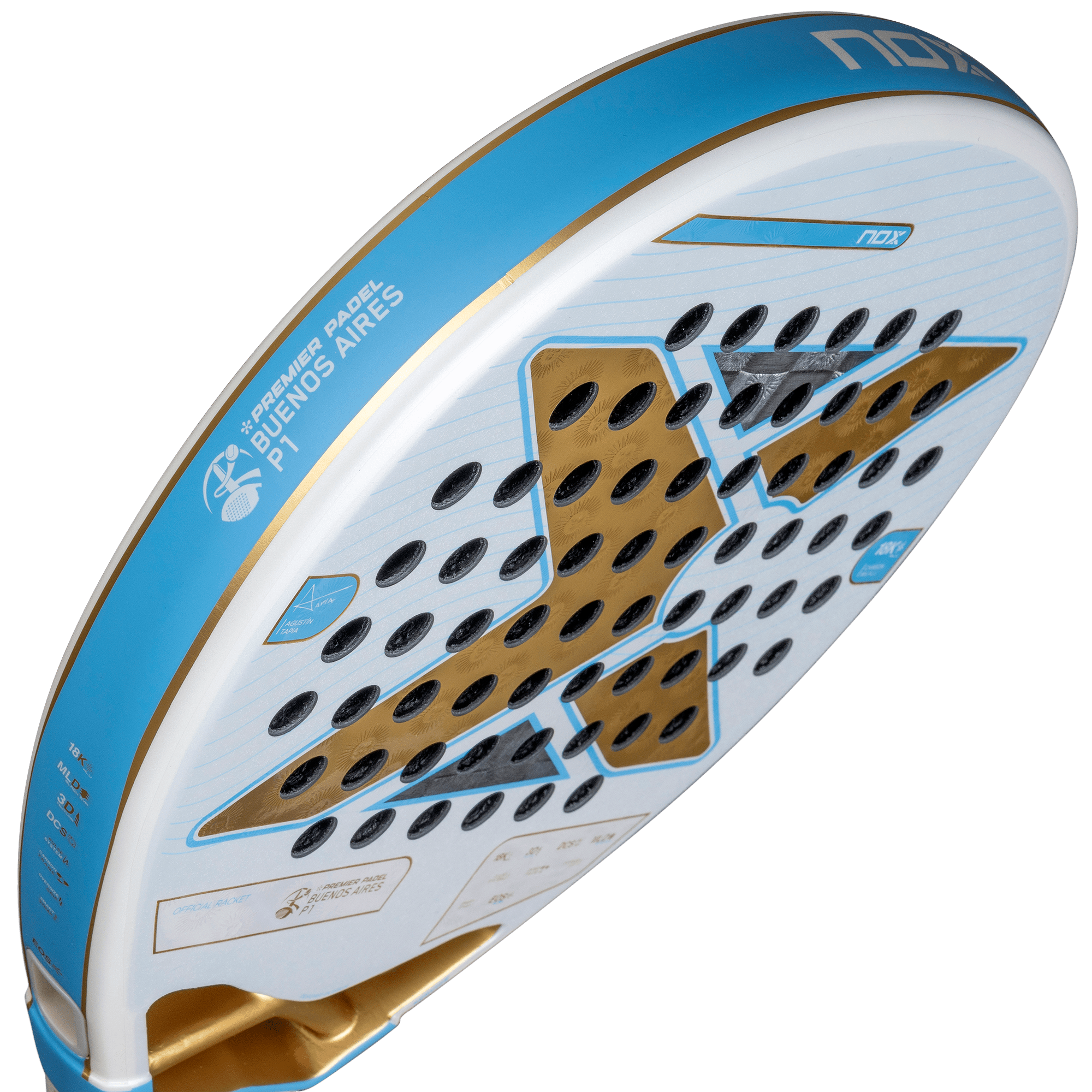 Pala Padel Nox AT10 Luxury Genius 18K Alum Buenos Aires Exclusive Edition 2026 + Overgrip + Protector + Llavero - Sur SportsPalas