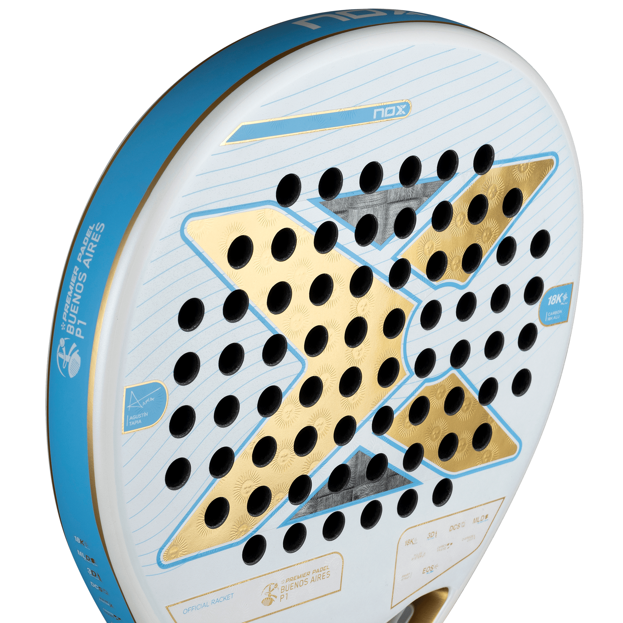 Pala Padel Nox AT10 Luxury Genius 18K Alum Buenos Aires Exclusive Edition 2026 + Overgrip + Protector + Llavero - Sur SportsPalas