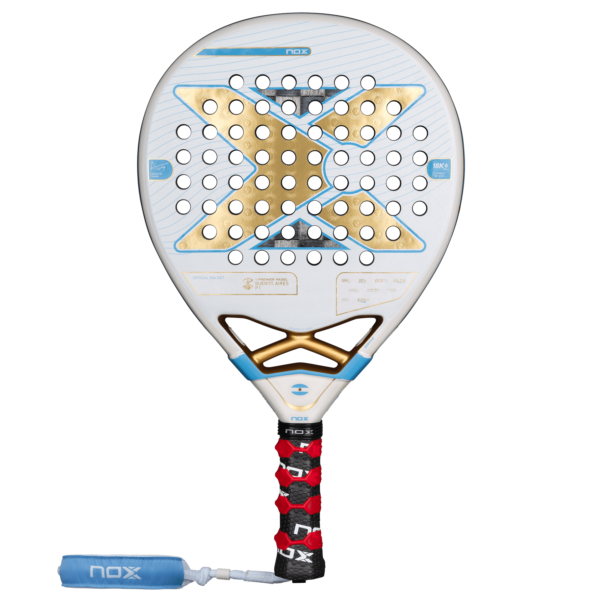 Pala Padel Nox AT10 Luxury Genius 18K Alum Buenos Aires Exclusive Edition 2026 + Overgrip + Protector + Llavero - Sur SportsPalas