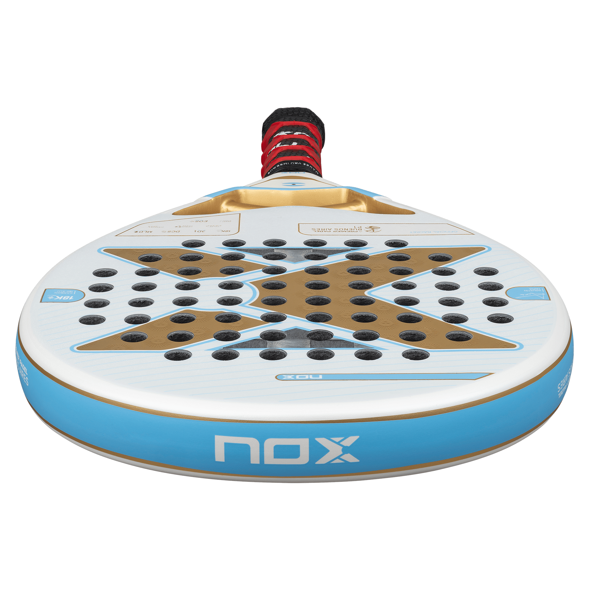 Pala Padel Nox AT10 Luxury Genius 18K Alum Buenos Aires Exclusive Edition 2026 + Overgrip + Protector + Llavero - Sur SportsPalas
