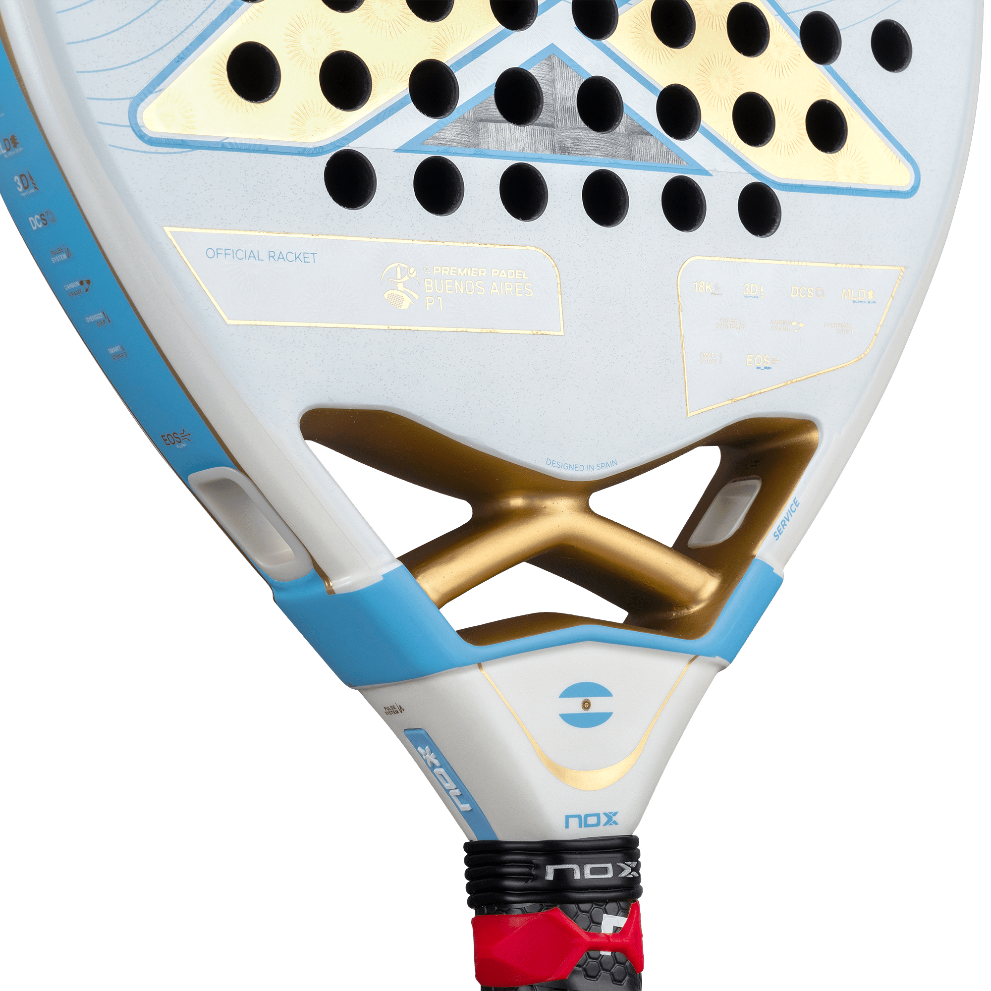Pala Padel Nox AT10 Luxury Genius 18K Alum Buenos Aires Exclusive Edition 2026 + Overgrip + Protector + Llavero - Sur SportsPalas
