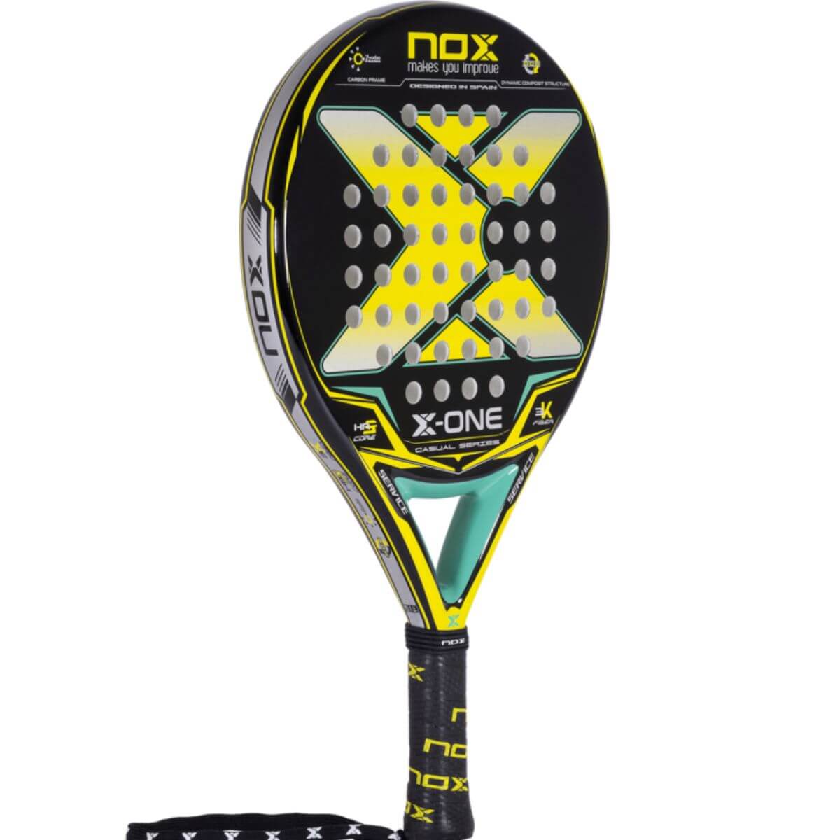 Pala Padel Nox XOne Amarilla Verde (360 - 375gr) - Sur SportsPalas