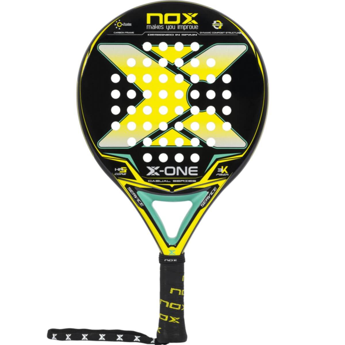 Pala Padel Nox XOne Amarilla Verde (360 - 375gr) - Sur SportsPalas