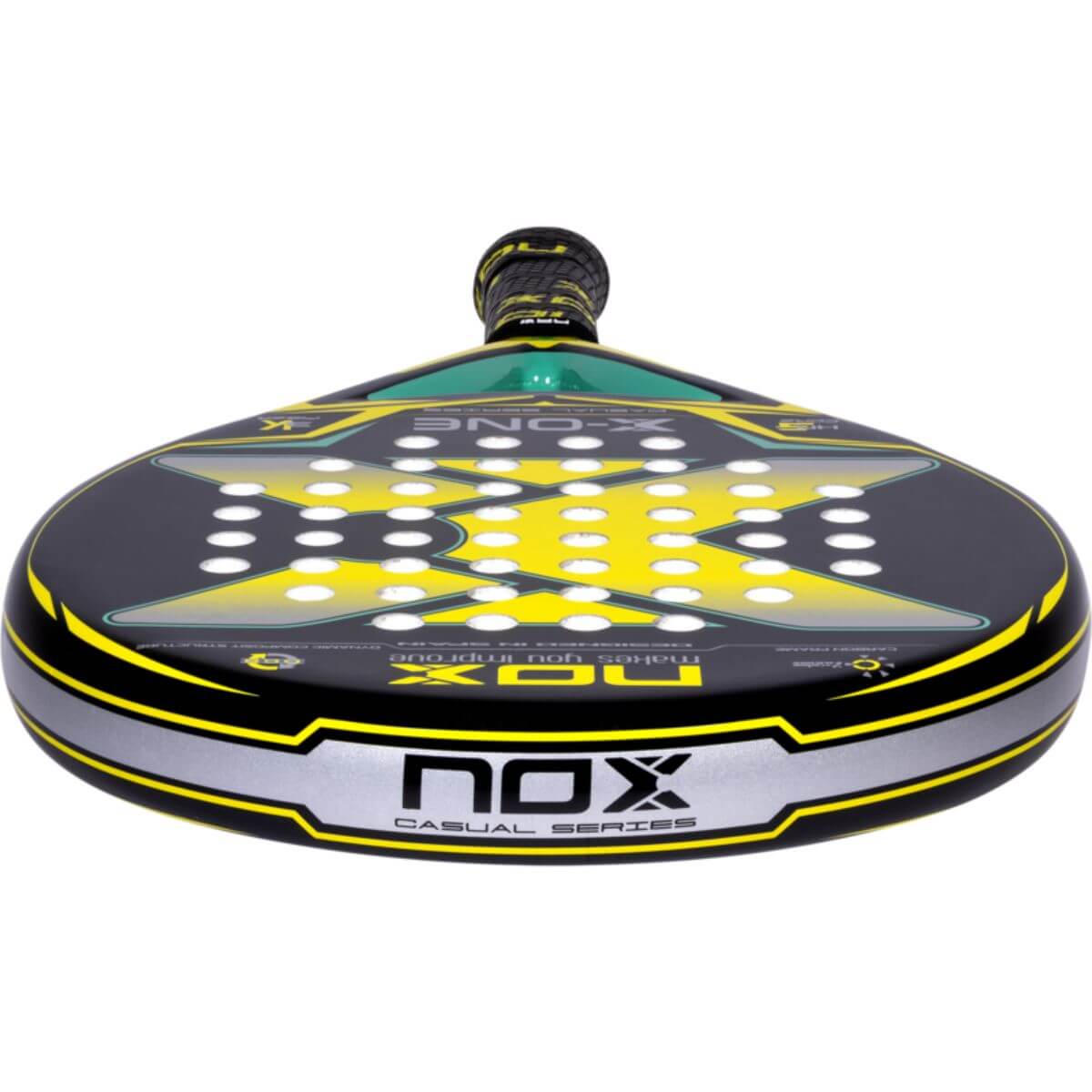 Pala Padel Nox XOne Amarilla Verde (360 - 375gr) - Sur SportsPalas