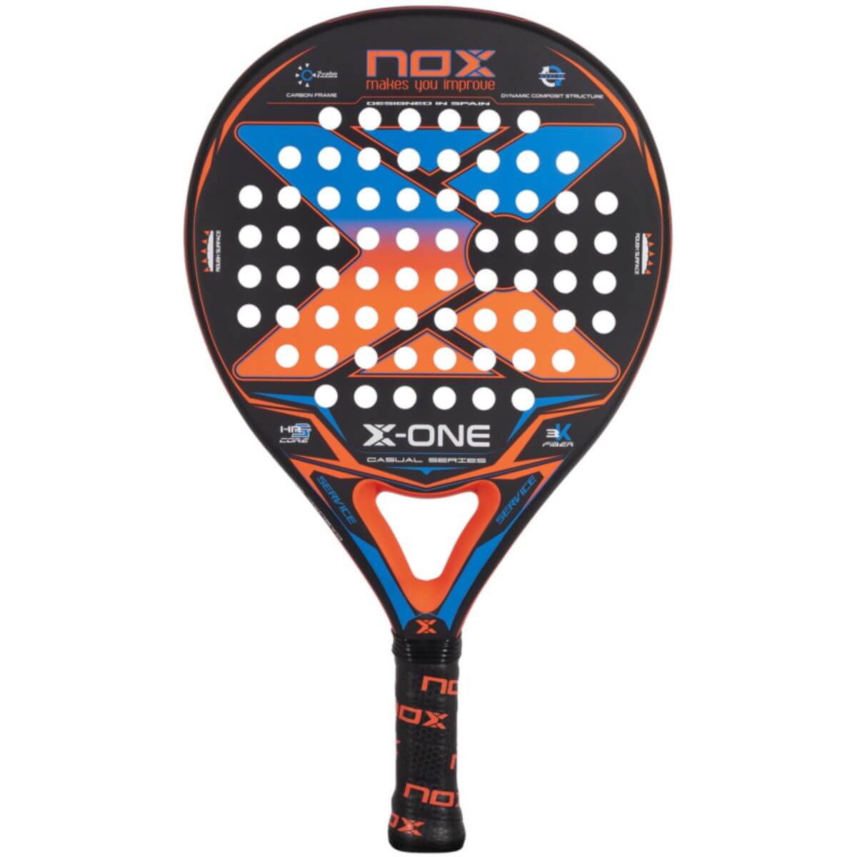Pala Padel Nox XOne Evo Colours Rough Surface (360 - 375gr) - Sur SportsPalas