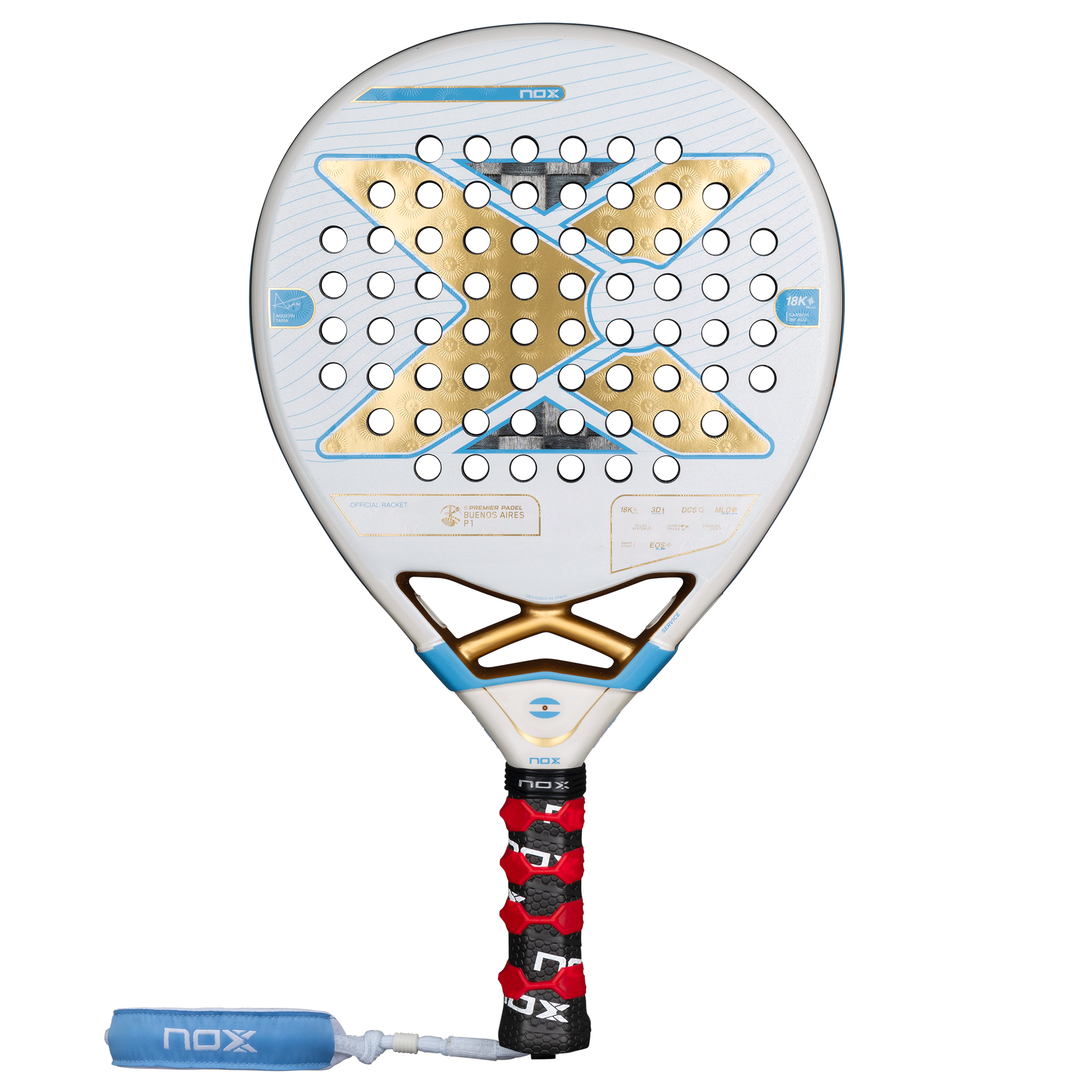 Pala Padel Nox AT10 Luxury Genius 18K Alum Buenos Aires Exclusive Edition 2026 + Overgrip + Protector + Llavero